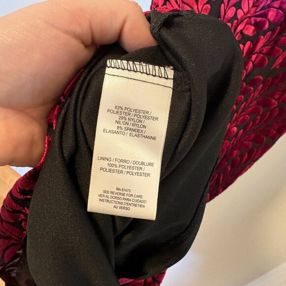 Taylor Dolman Sleeve Velvet Burnout Dress NEW Burgundy Flowy Fall Leaves Classic - Picture 13 of 15